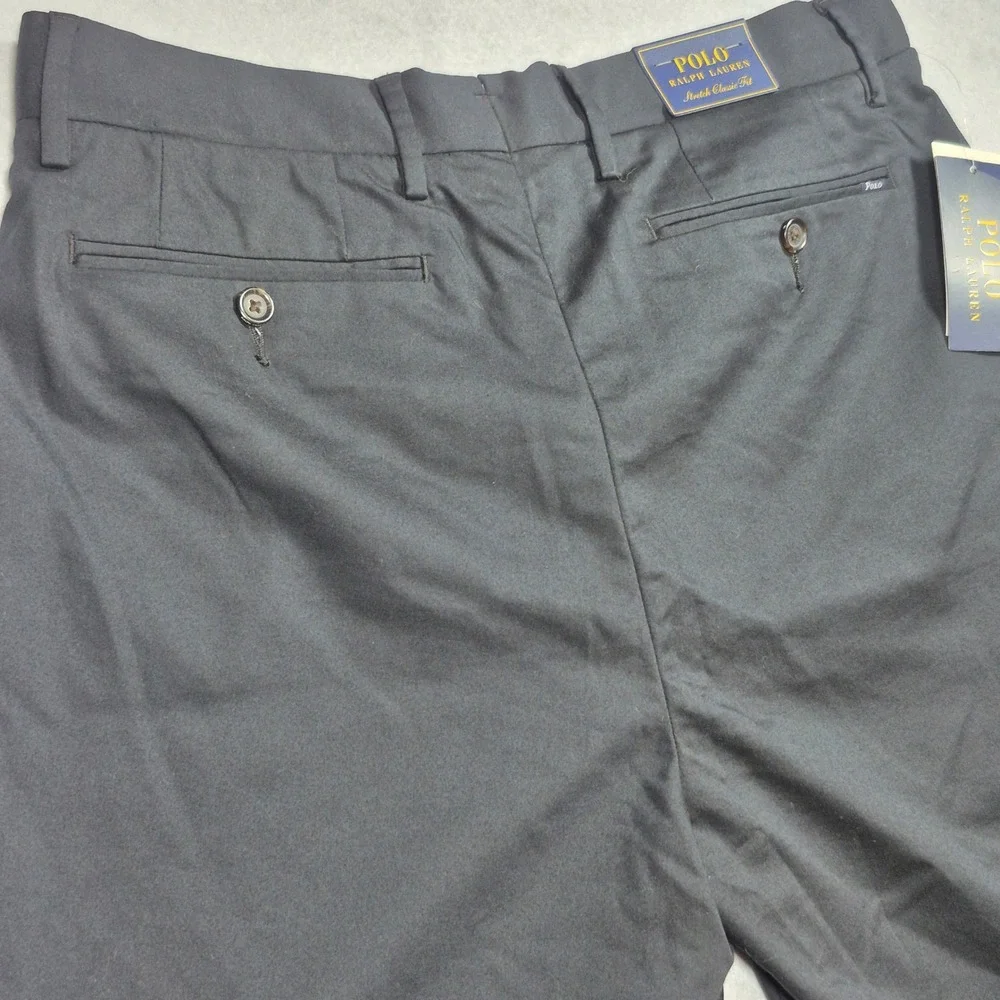 NWT Polo Ralph Lauren Shorts Mens 32 Black Stretch Classic Fit Chino